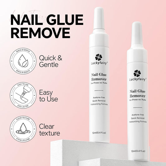 Two bottles of nail glue remover for acrylic nails