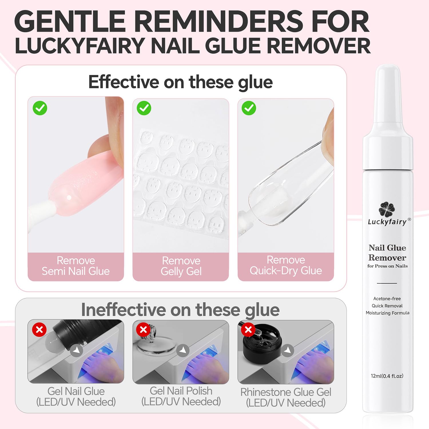 Using cuticle pusher with nail glue remover