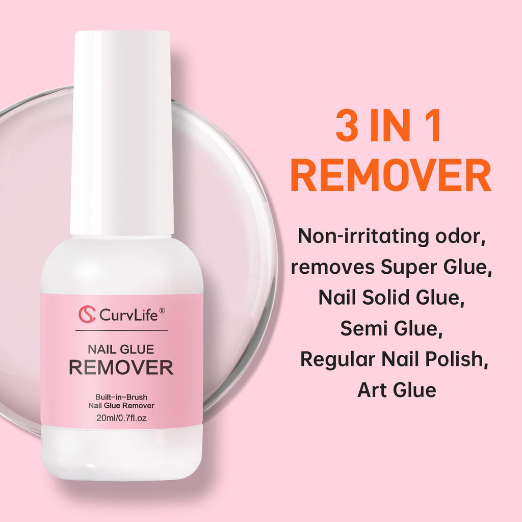 Curvlife nail glue remover brush applicator detail