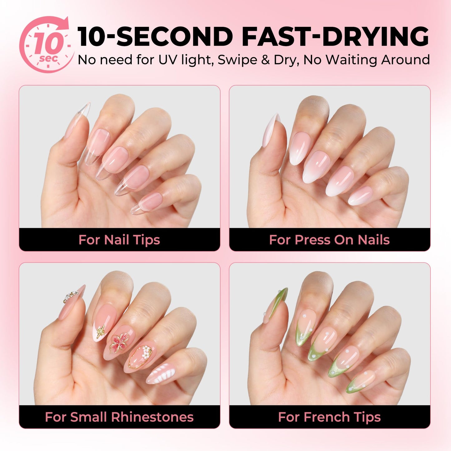 Five pieces of Curvlife nail adhesive for fake nails