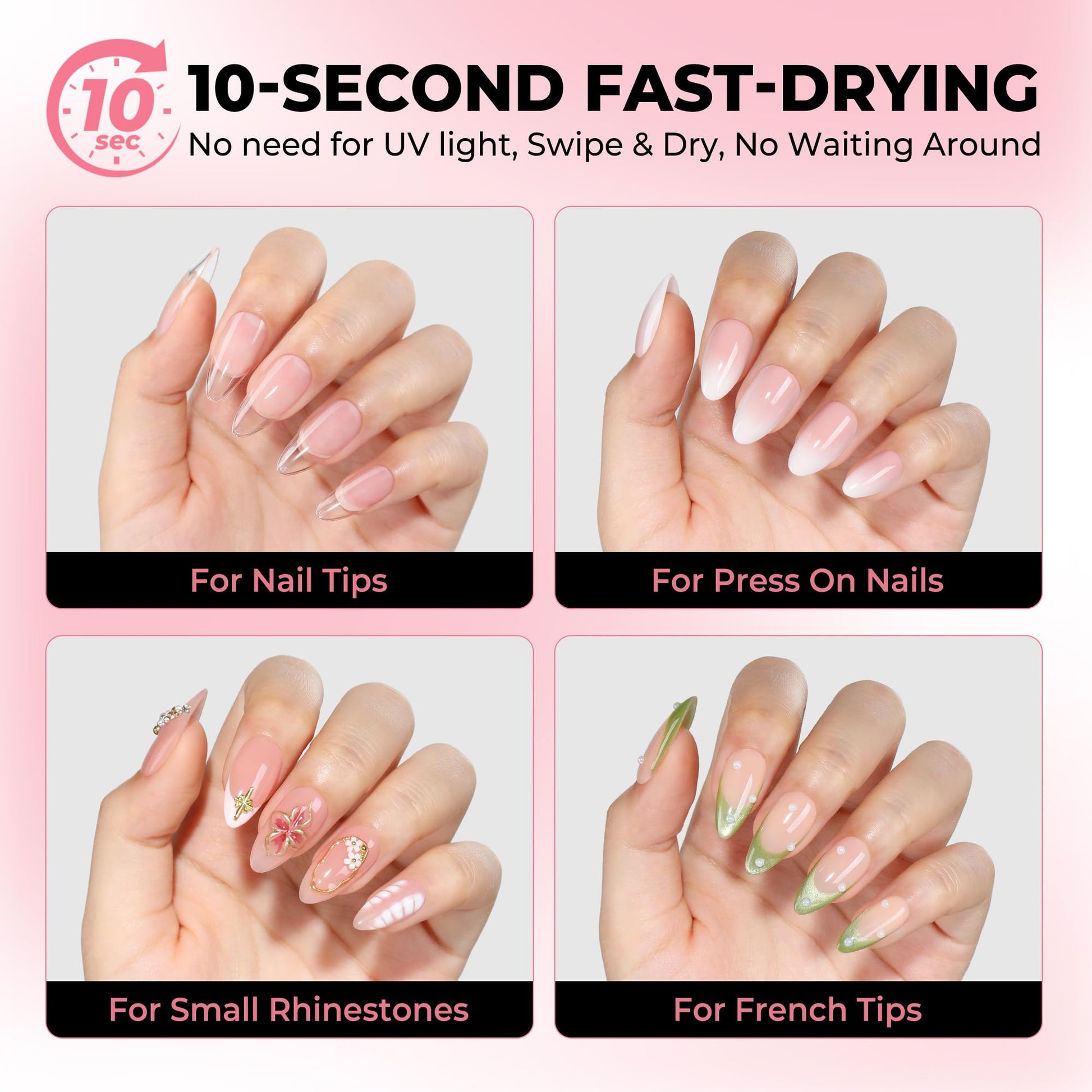 Five pieces of Curvlife nail adhesive for fake nails