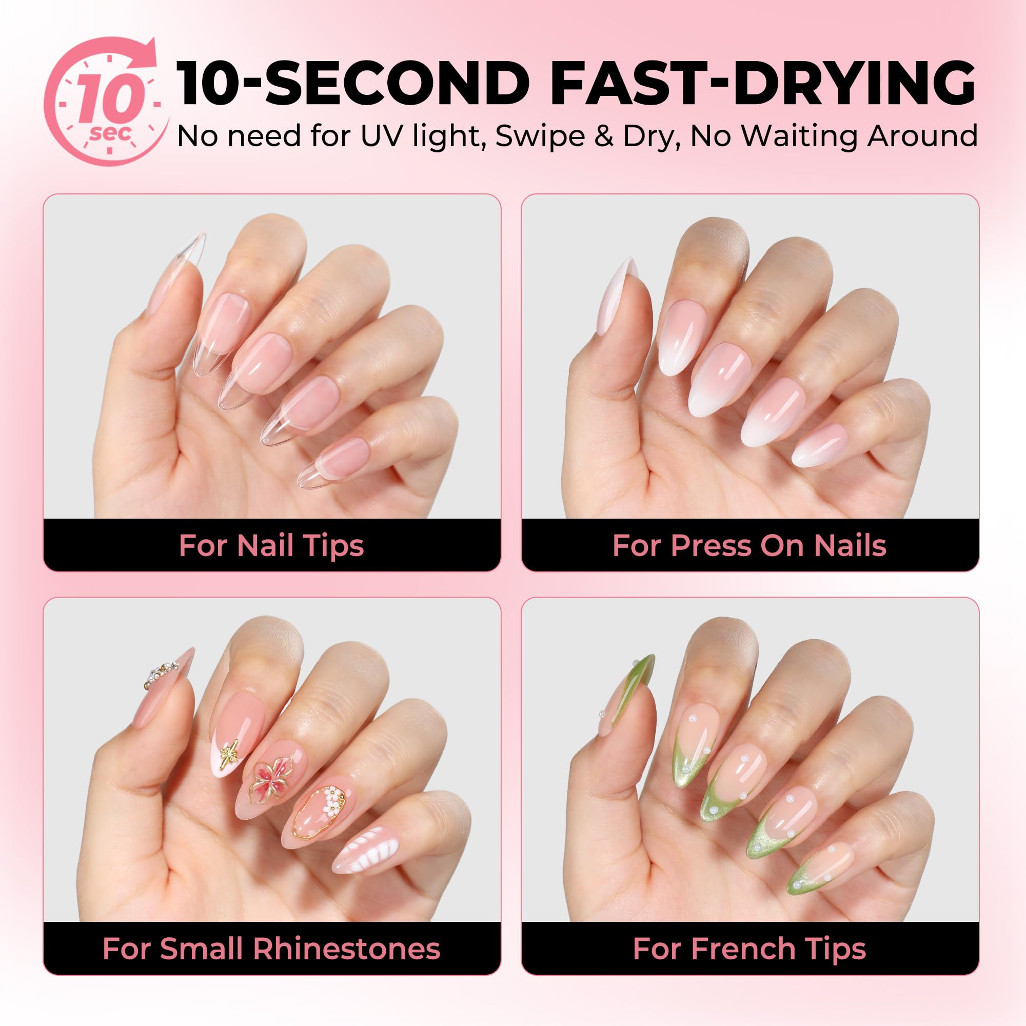 Five pieces of Curvlife nail adhesive for fake nails
