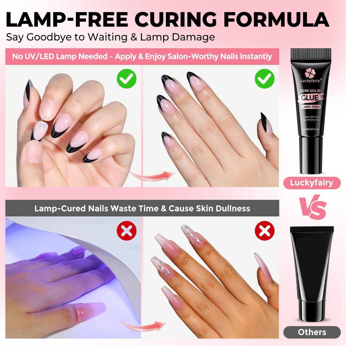 Luckyfairy five piece nail glue set overview