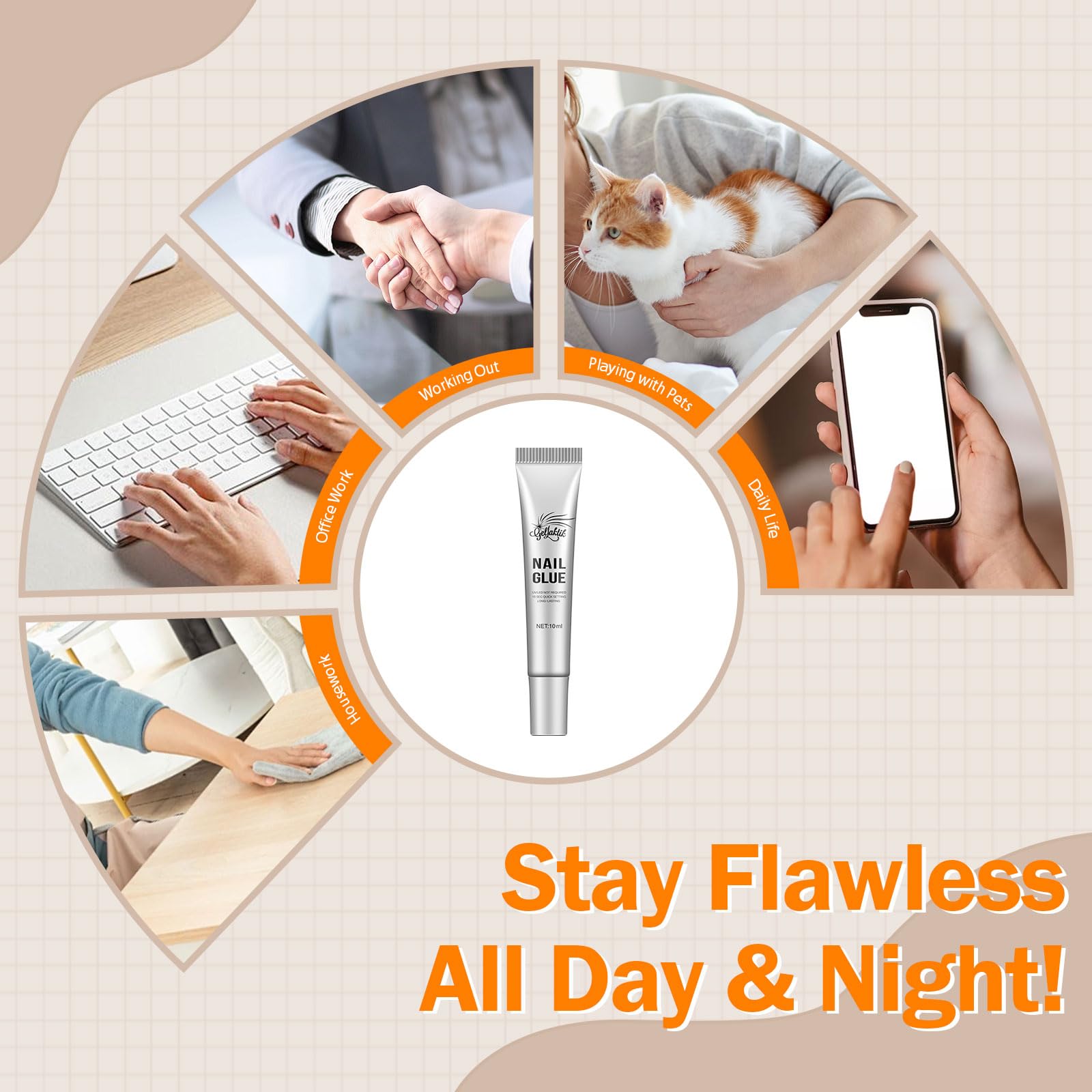 Leykosh nail glue and remover set for acrylic tips