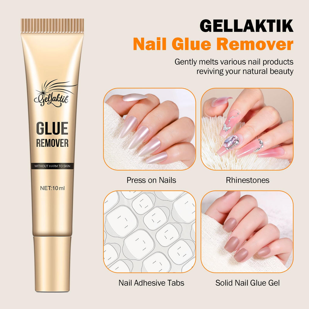 Side profile of the ten gram nail adhesive tube packaging