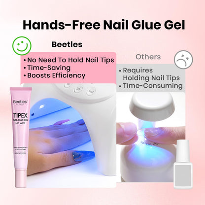 Step-by-step guide for using Tipex nail glue with tips