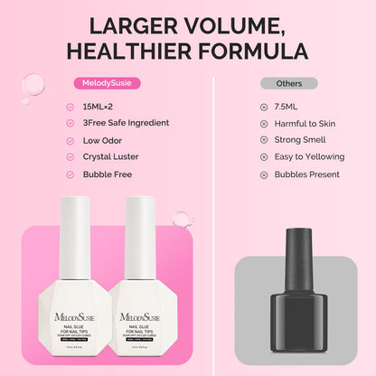 MelodySusie nail glue gel packaging and contents