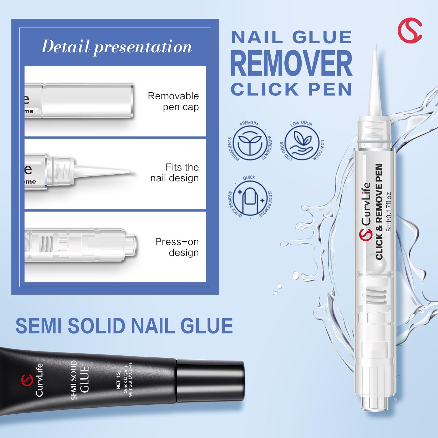 Application process of Curvlife semi solid nail glue