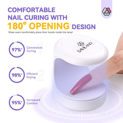 White mini ultraviolet LED nail lamp for flash curing