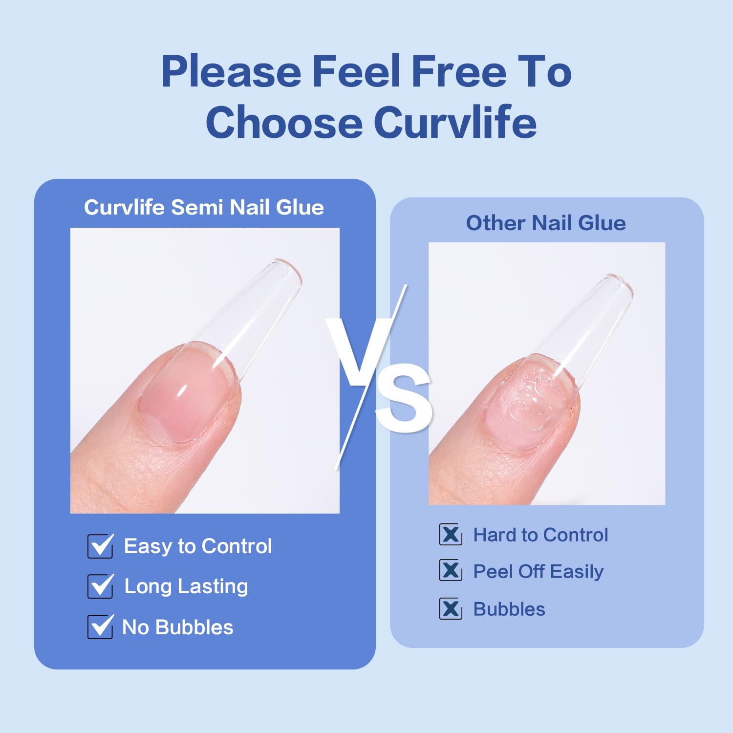 Curvlife nail glue kit packaging with imported label