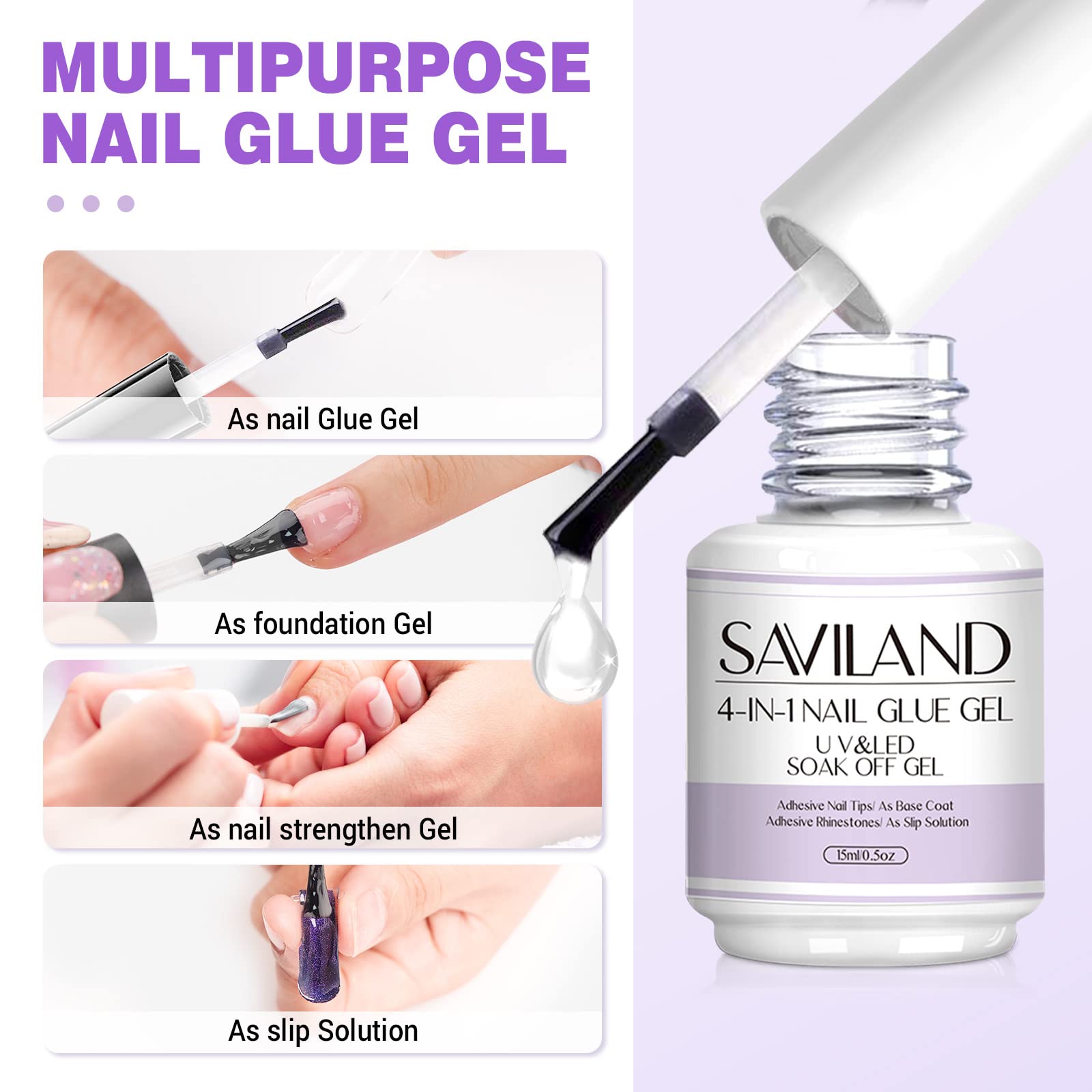 User holding Saviland gel nail glue kit box