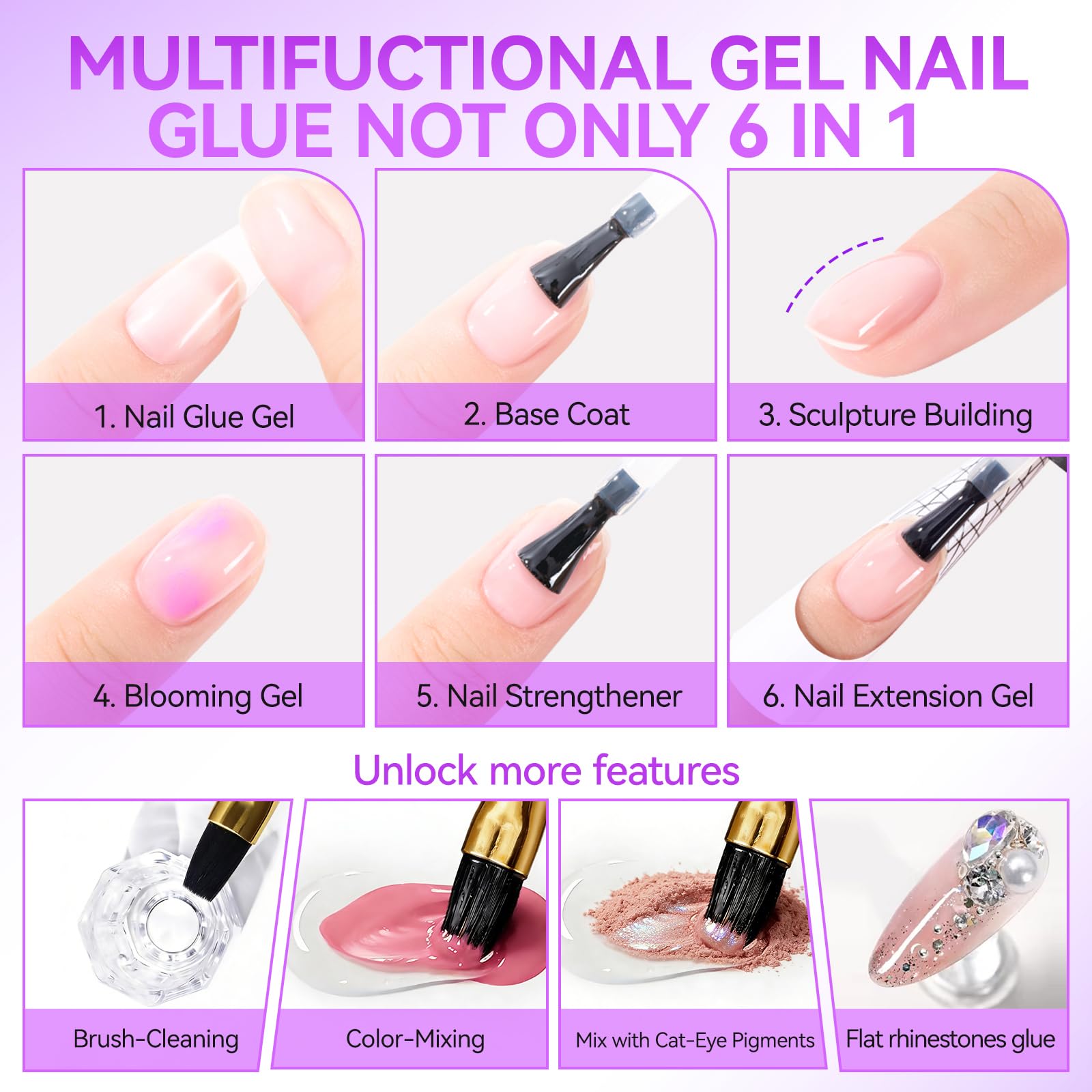Applying Gelike Ec nail glue to acrylic tips