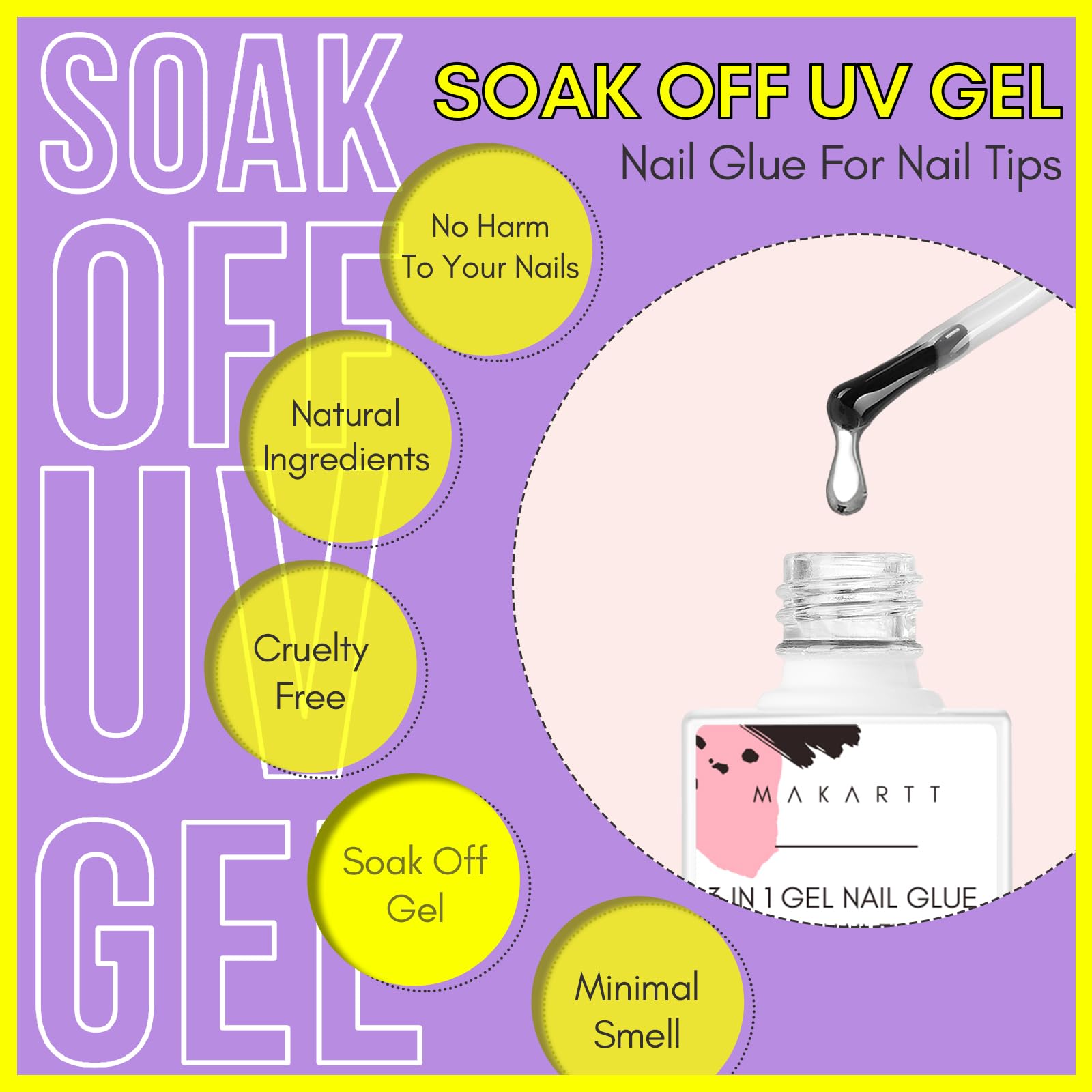 Makartt gel glue applying rhinestone to nail