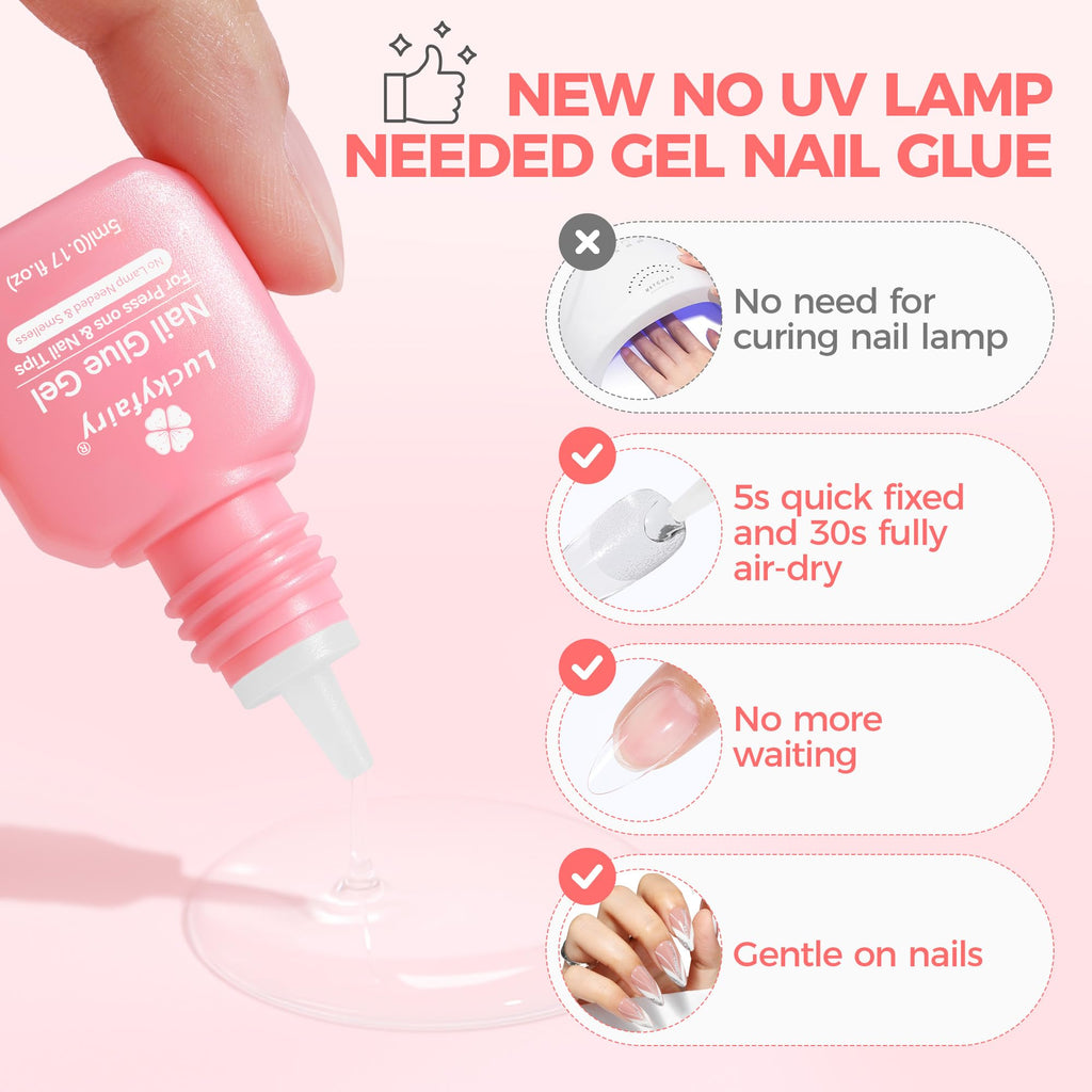 Luckyfairy press on nail adhesive packaging