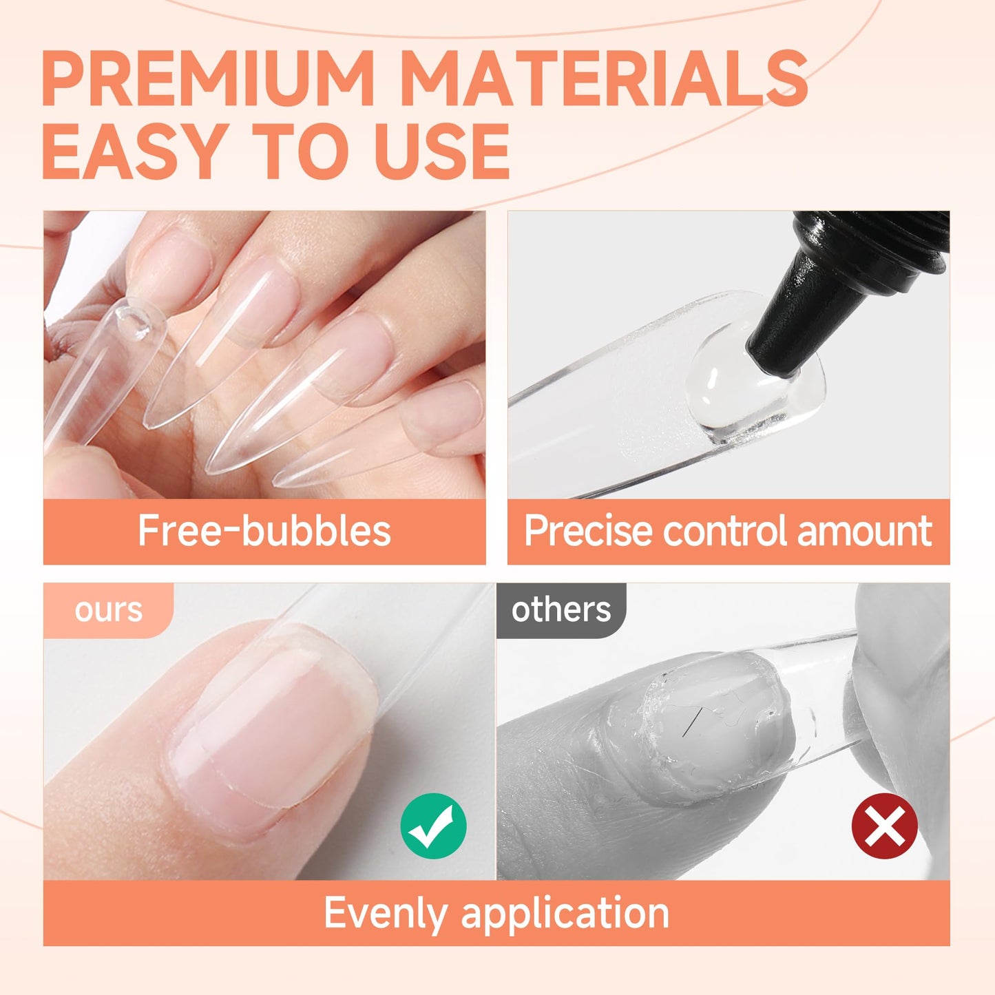 Solid state nail glue for UV LED curing