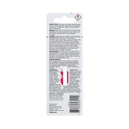 Close up of Kiss Pink Gel Nail Glue packaging for artificial nail application
