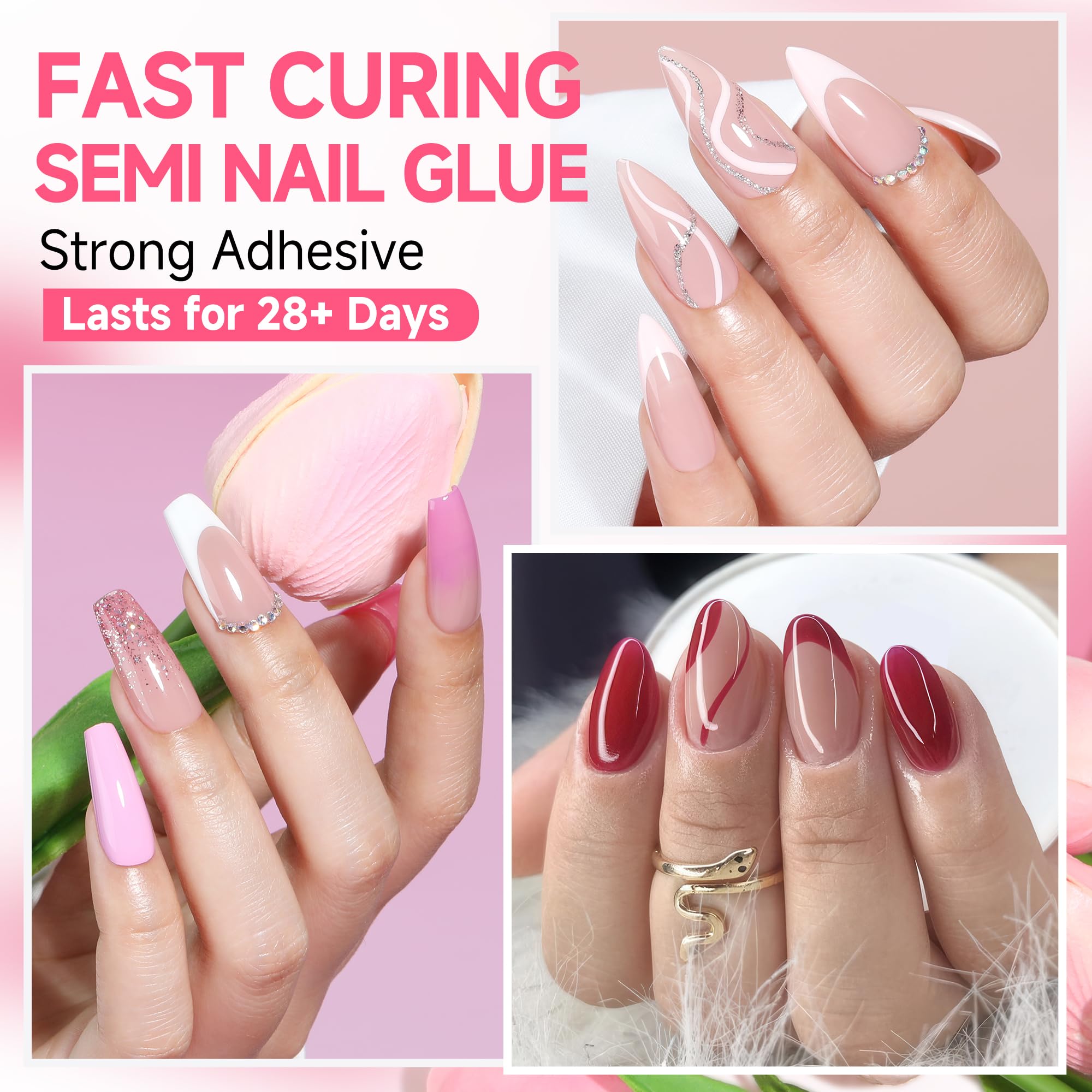 Una Gella nail glue packaging for acrylic nail tips
