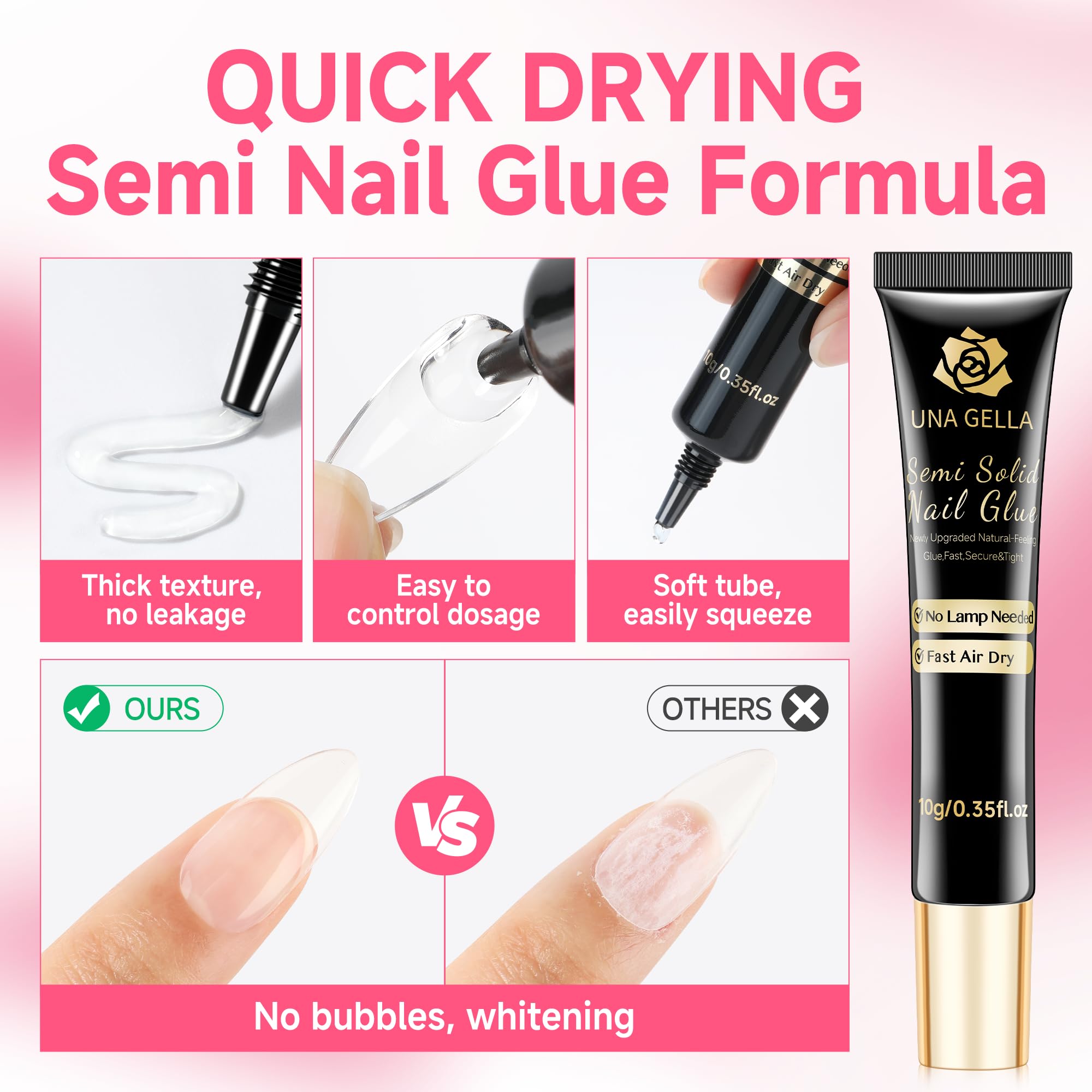 Una Gella fast curing nail adhesive kit for DIY nails
