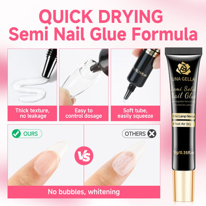 Una Gella fast curing nail adhesive kit for DIY nails