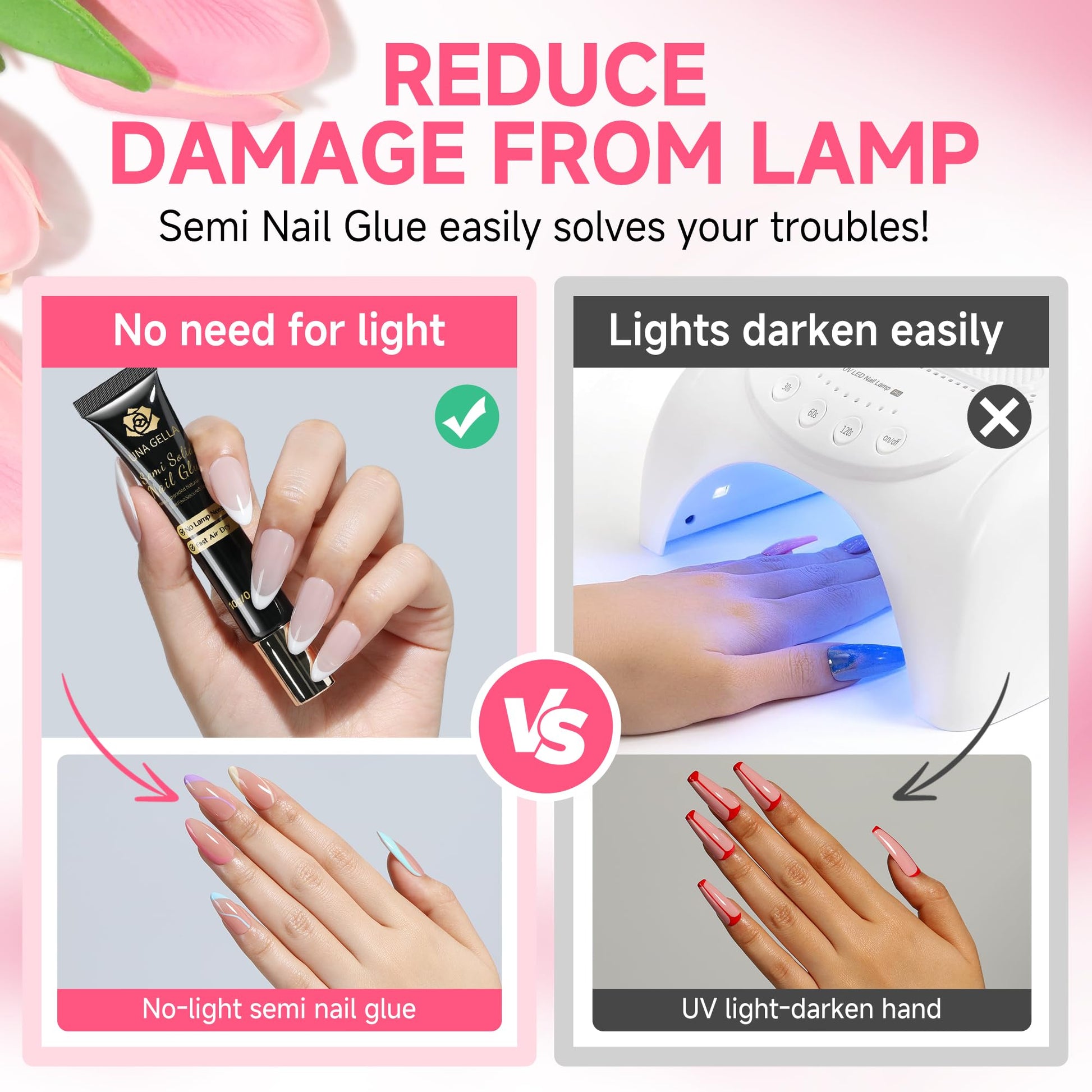 Una Gella 10ml nail glue tubes set