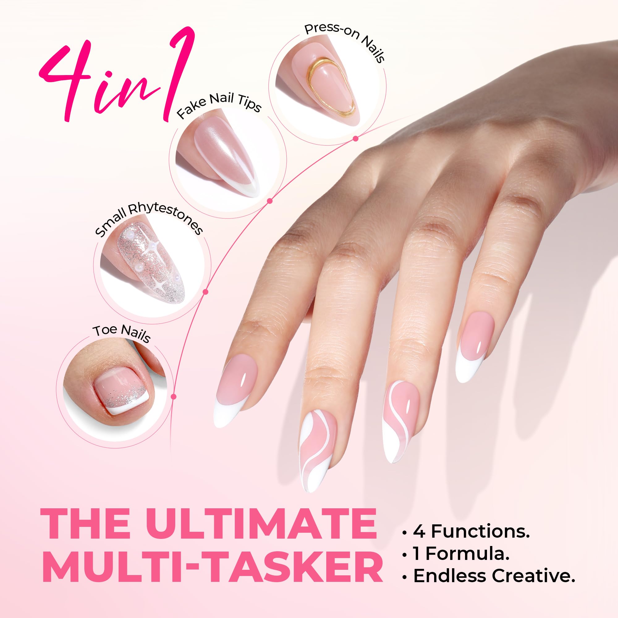 Quick air dry nail glue gel consistency texture