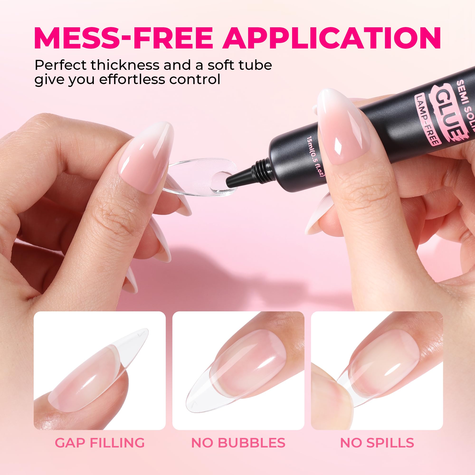No lamp needed press on nail glue kit