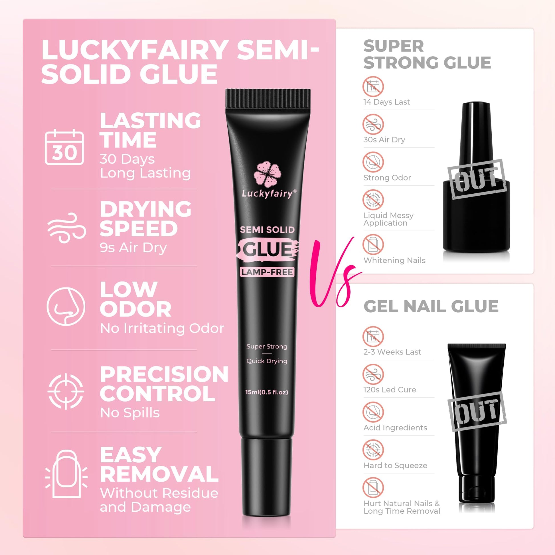 Authentic USA imported nail glue for long lasting hold