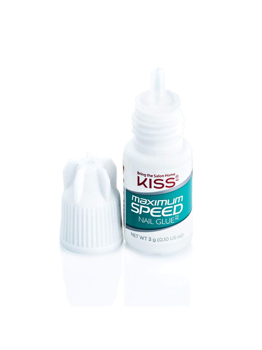 Clear drying Kiss Maximum Speed Nail Glue tubes