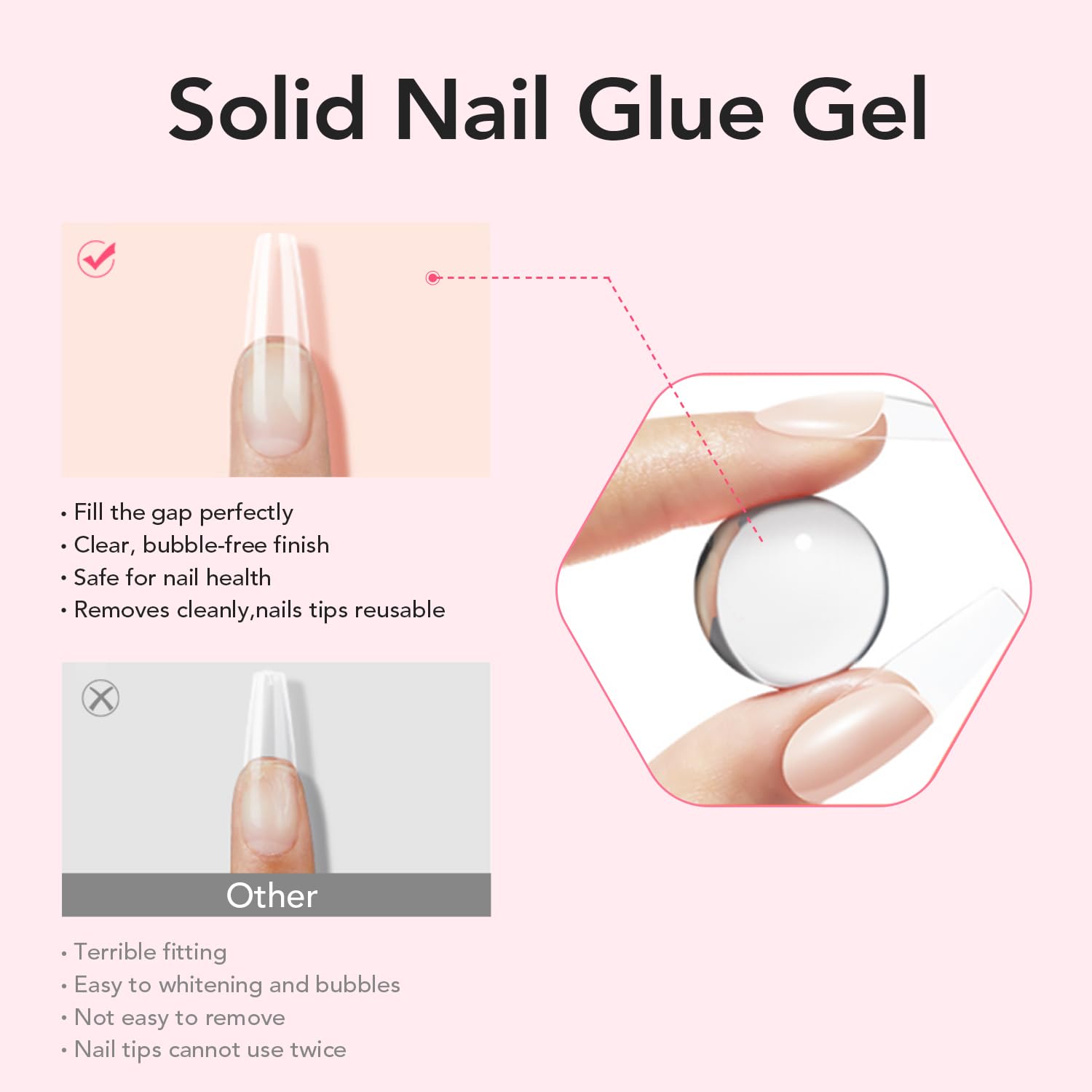 Curvlife nail glue application on press on nails