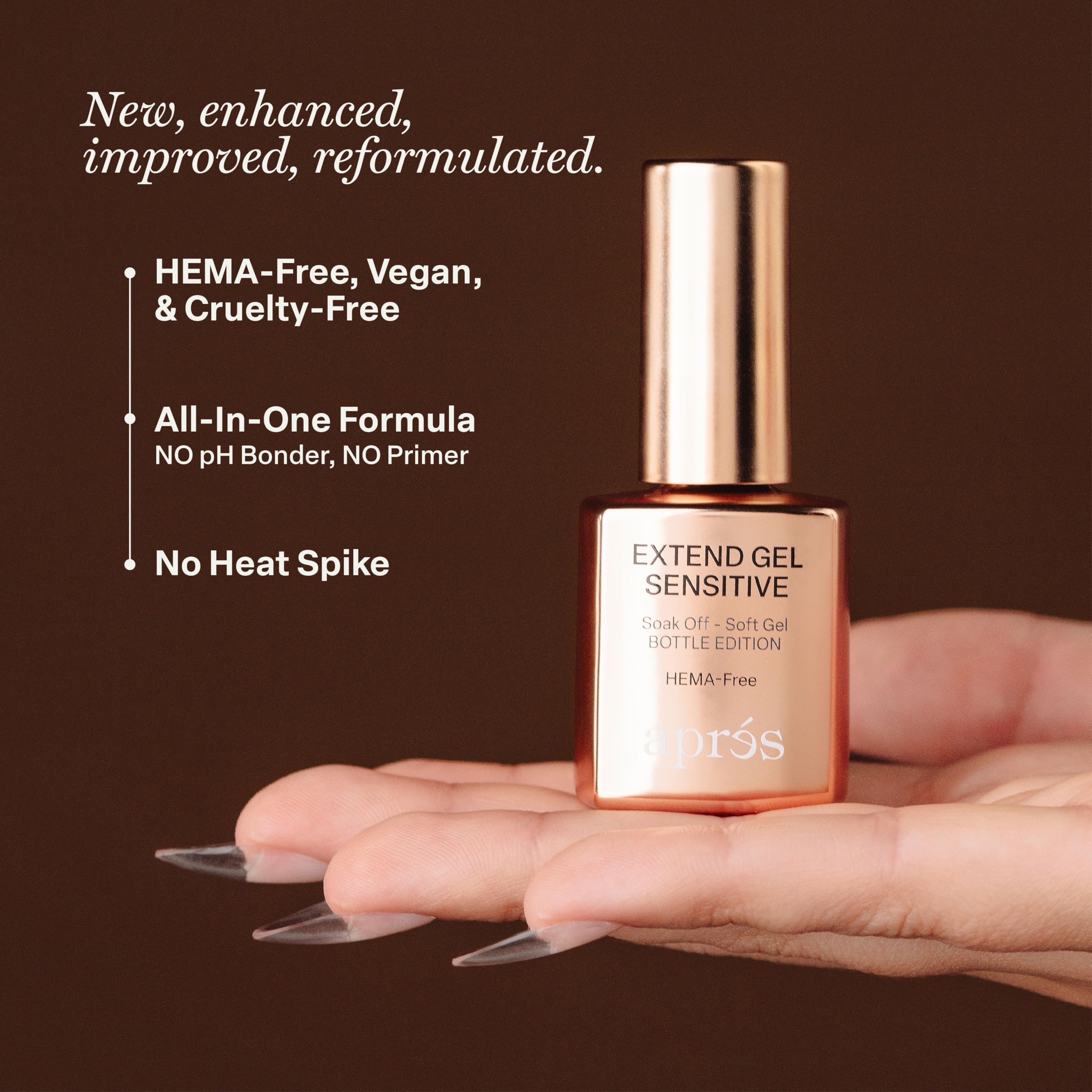 Close up of AprÃ©s Extend Gel Sensitive label