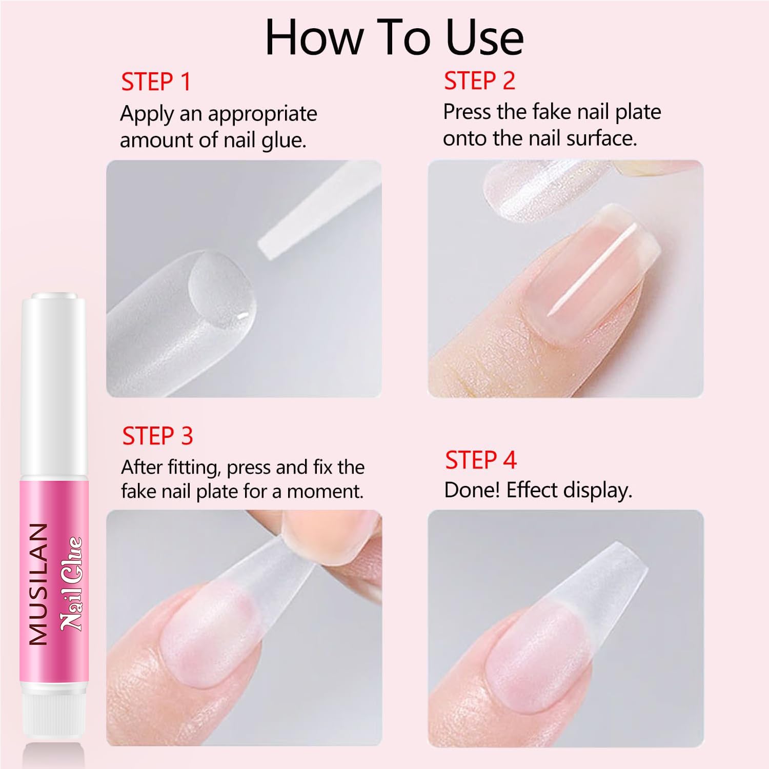 Close up of Musilan 0.07 fluid ounce glue tube