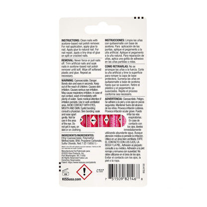 Five travel sized Kiss Pink Gel Nail Glue pipettes