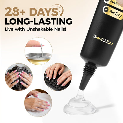 Close up of Una Gella nail glue gel texture and consistency