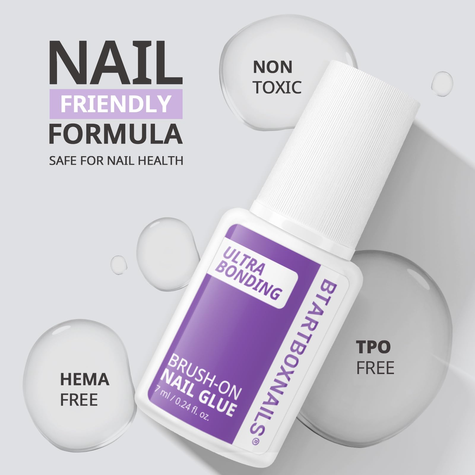 BTArtboxnails glue bottle with brush applicator detail