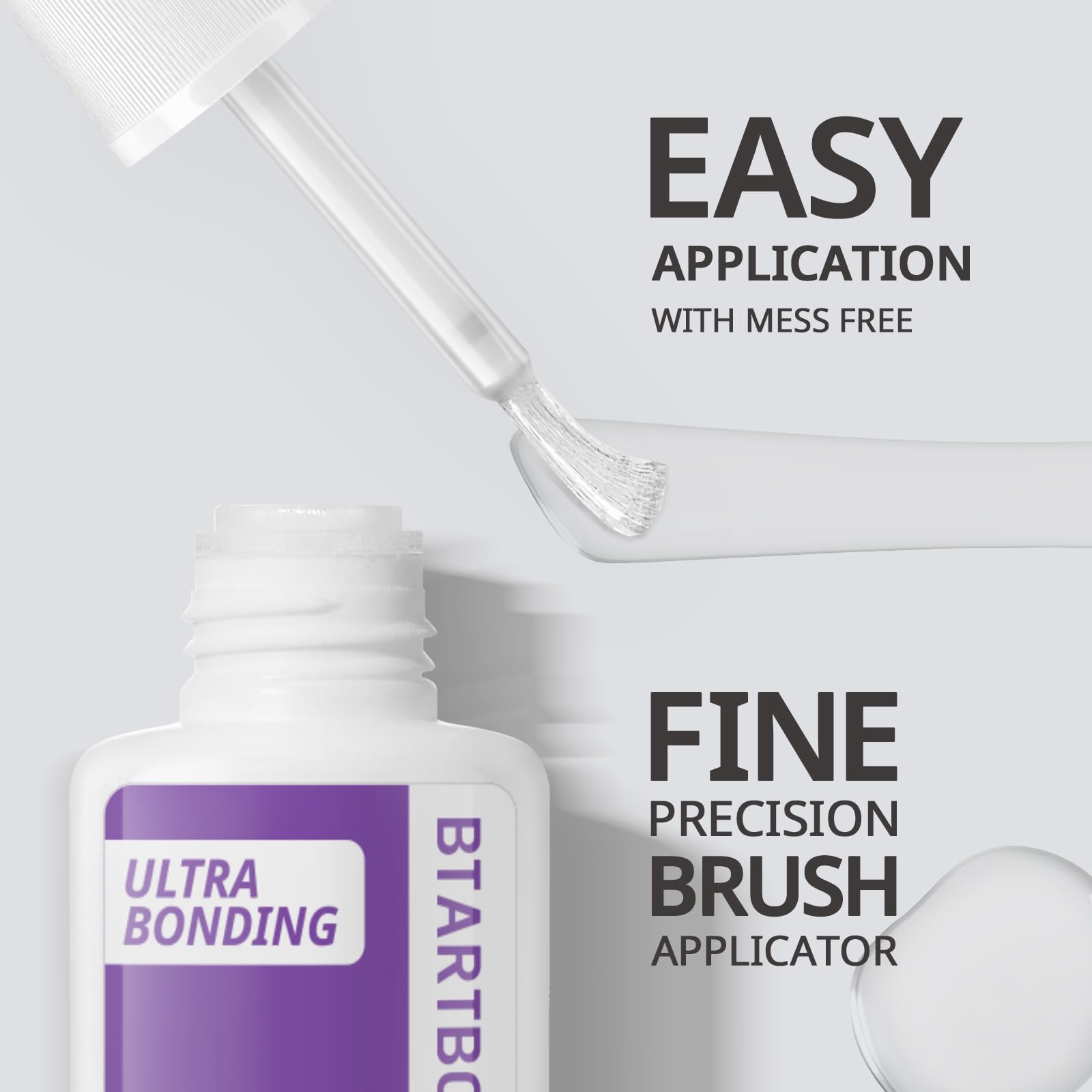 Close up of BTArtboxnails glue texture and packaging