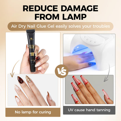 Instructions for using Una Gella air dry nail glue gel