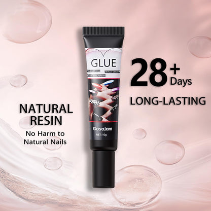 Demonstration of fast drying water resistant nail glue application