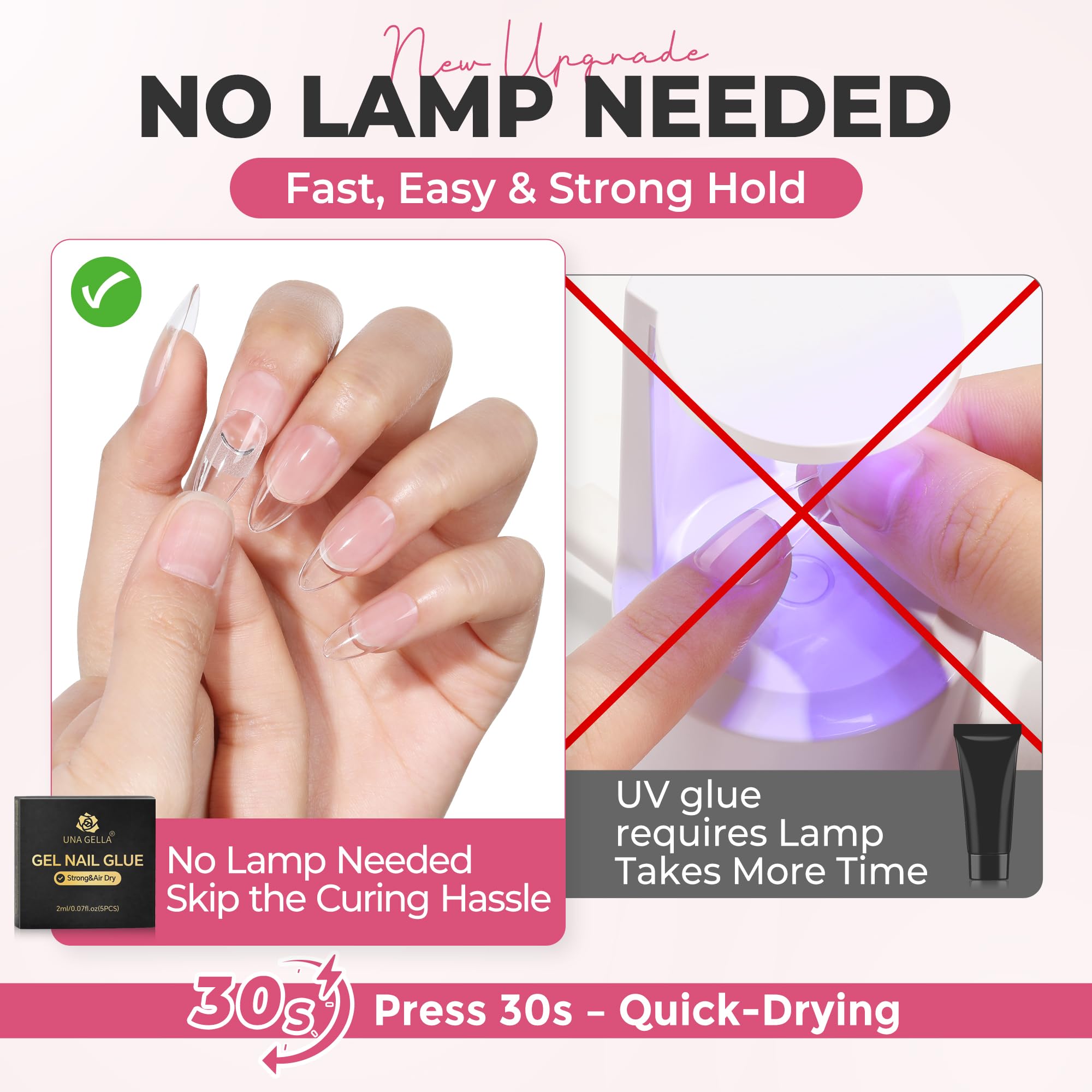Close up of Una Gella 2 milliliter mini nail glue tube