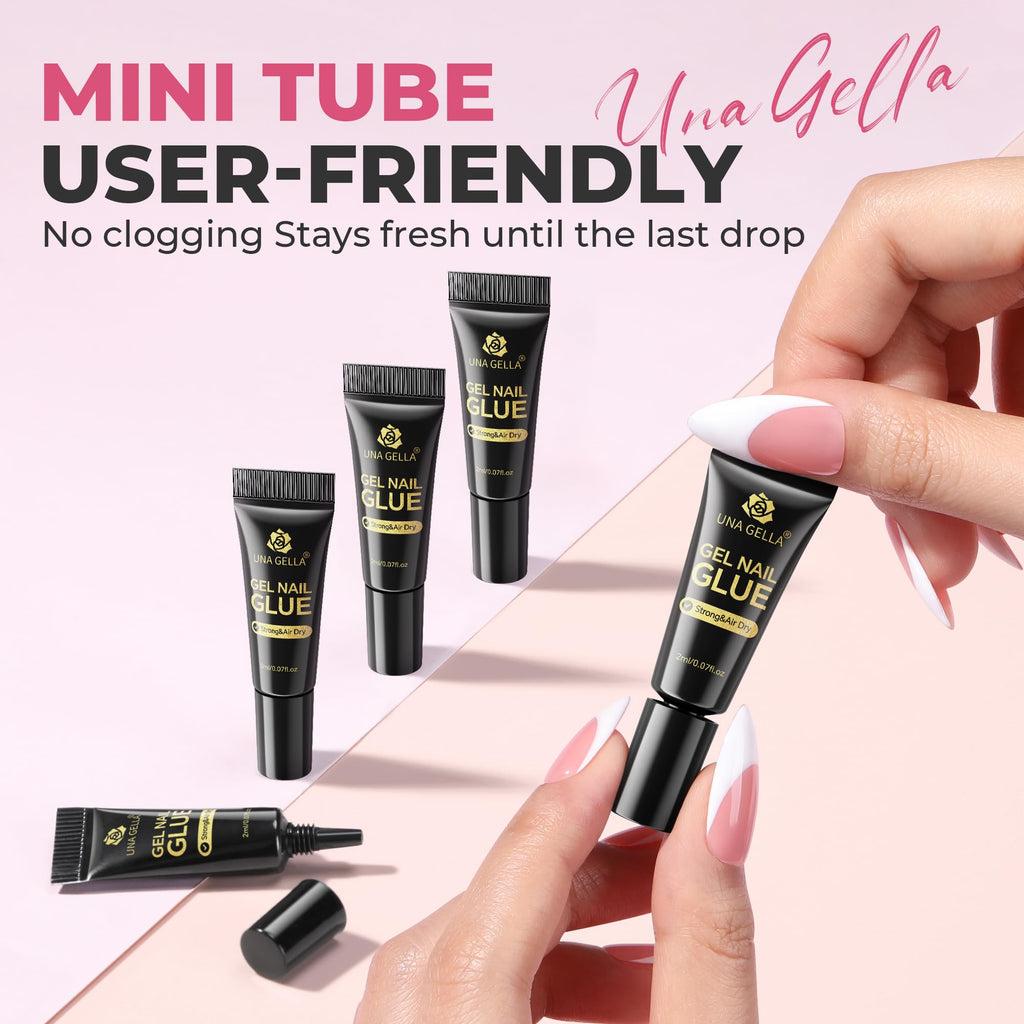 Una Gella professional press on nail glue packaging angle