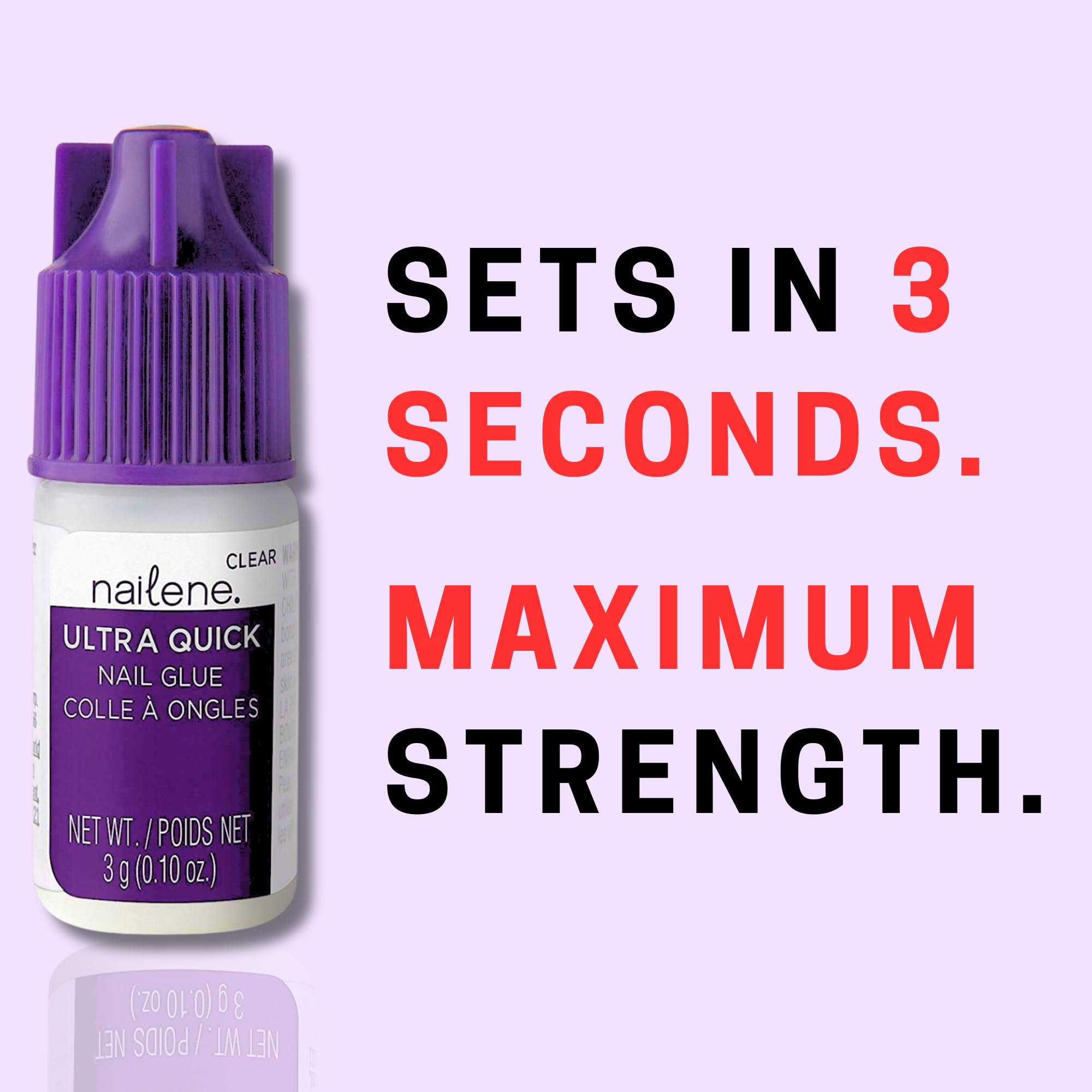 Nailene nail adhesive for artificial nails and repairs