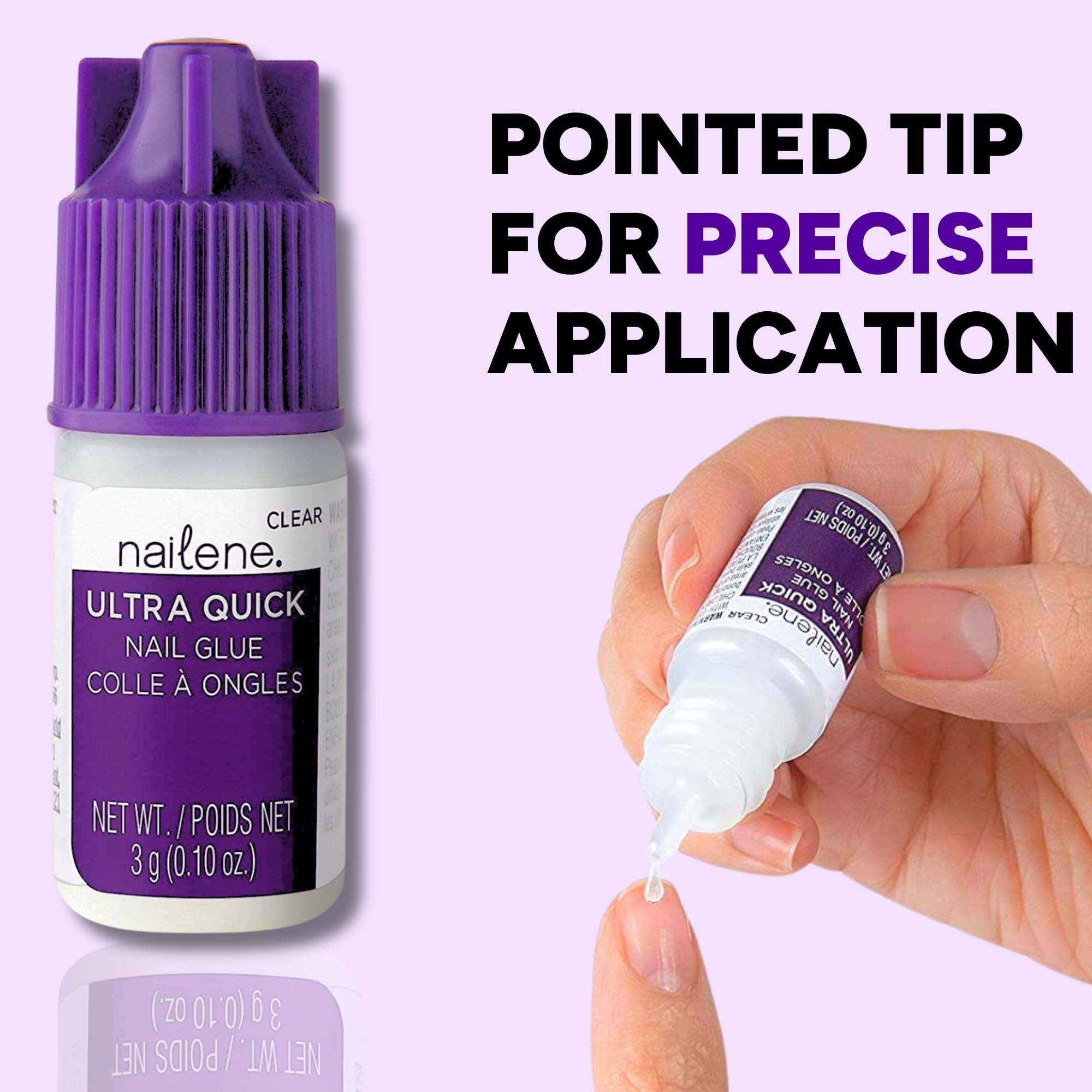 Close up of Nailene glue precision tip applicator