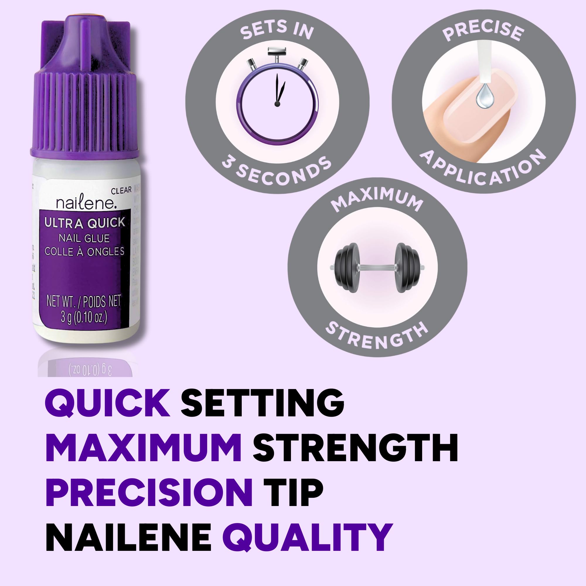 Nailene 3 gram fast drying nail glue packaging