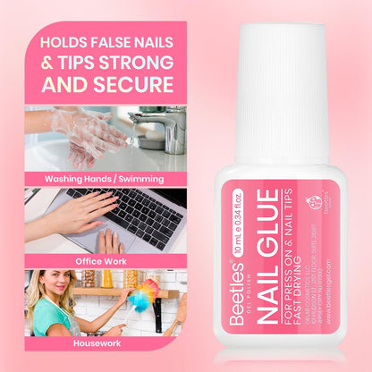 Instructions for using Beetles quick dry nail glue