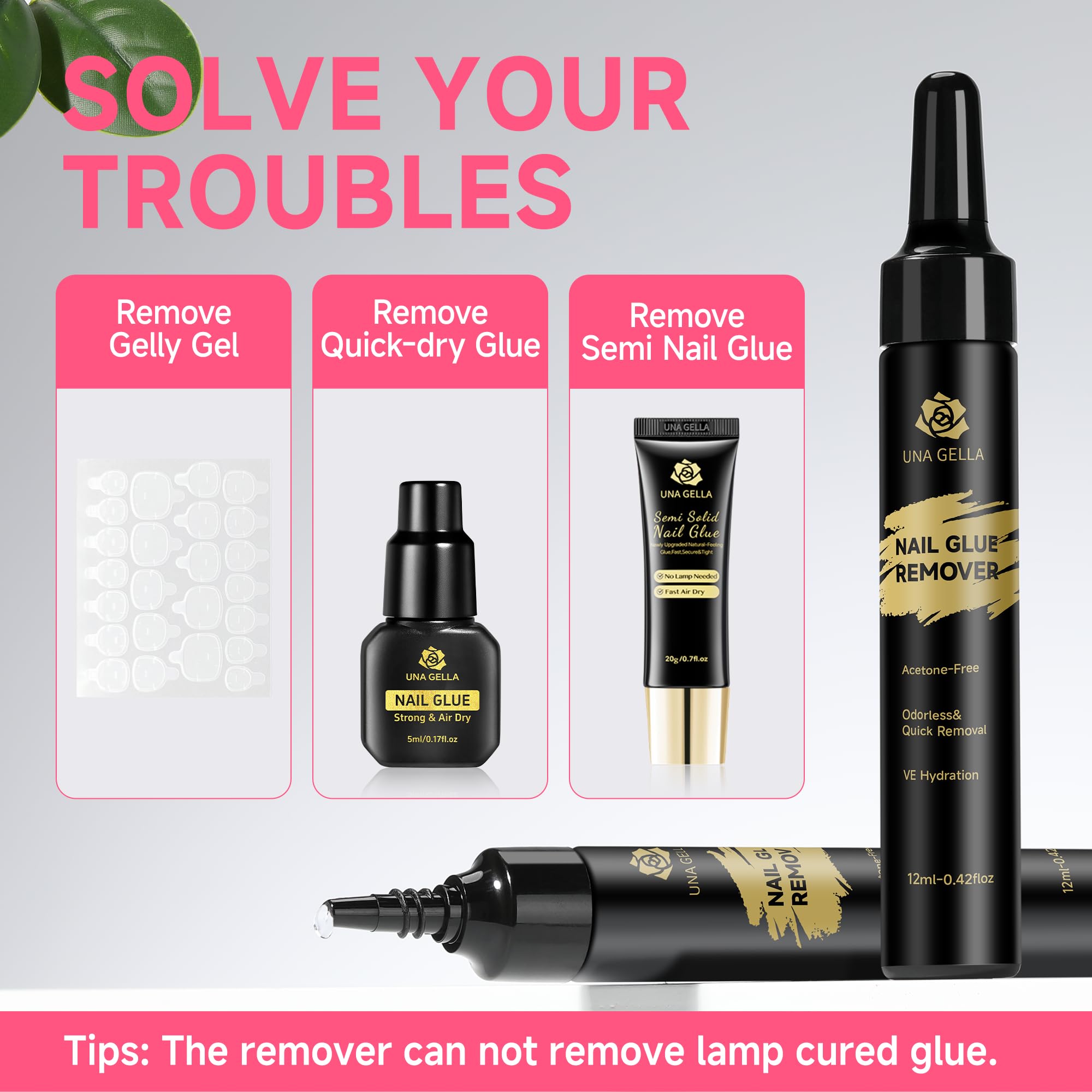 Close up of Una Gella acetone free debonder packaging
