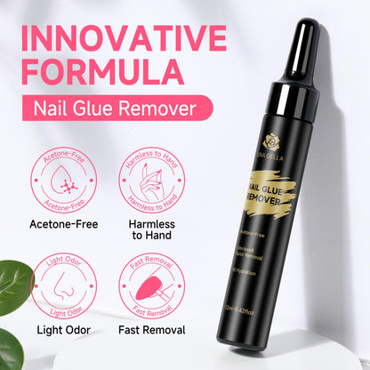 Una Gella nail glue remover for press on nails 12 milliliter bottles