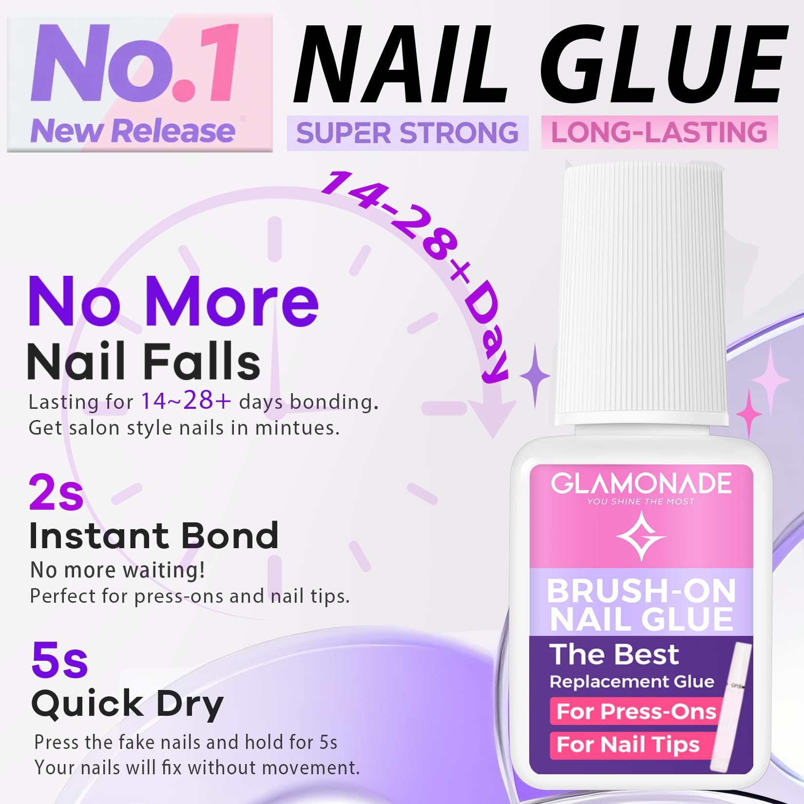 Glamonade professional nail glue brush applicator detail