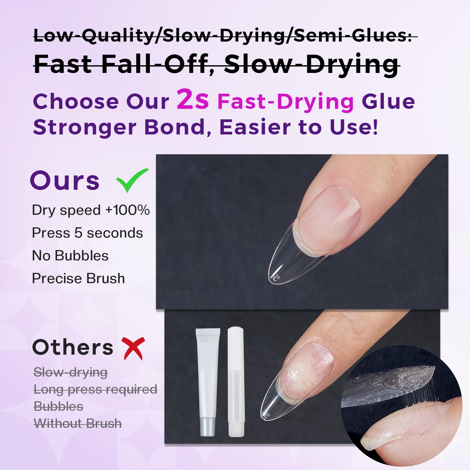 Glamonade nail adhesive for press on nails application