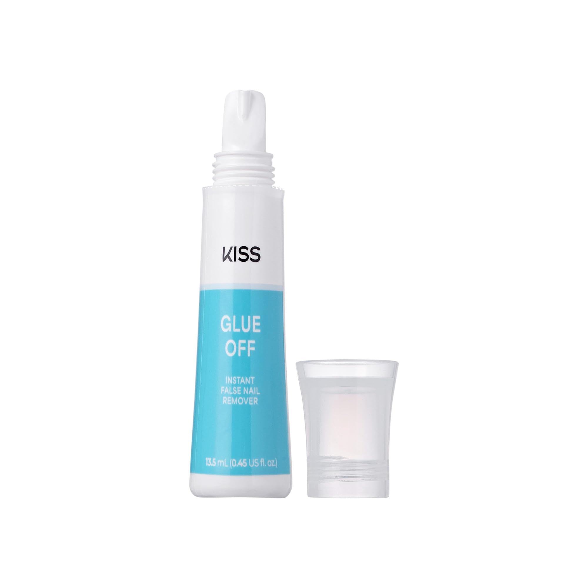 Instructions for using Kiss Glue Off on artificial nails