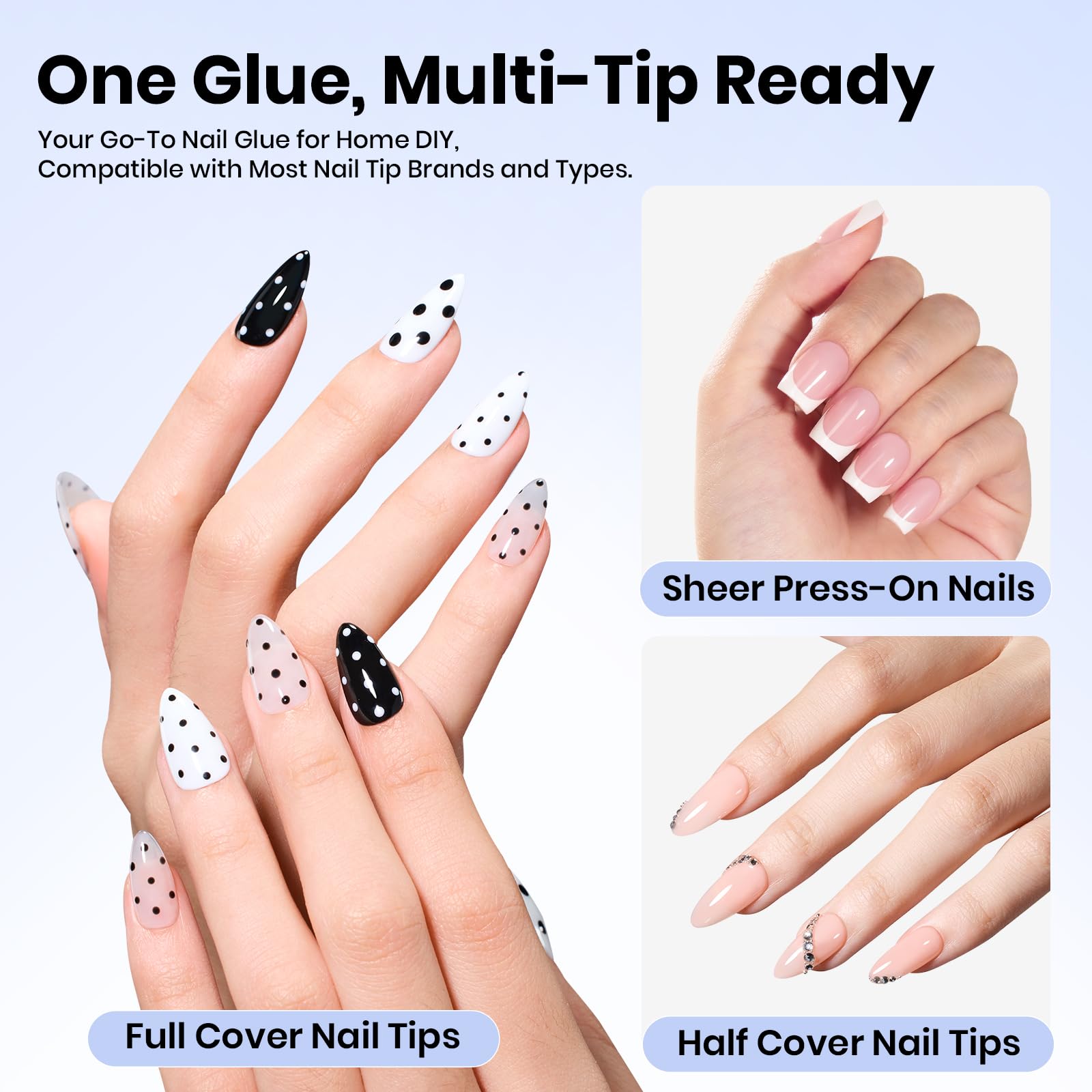 Two bottles of Beetles 15ml UV nail glue kit