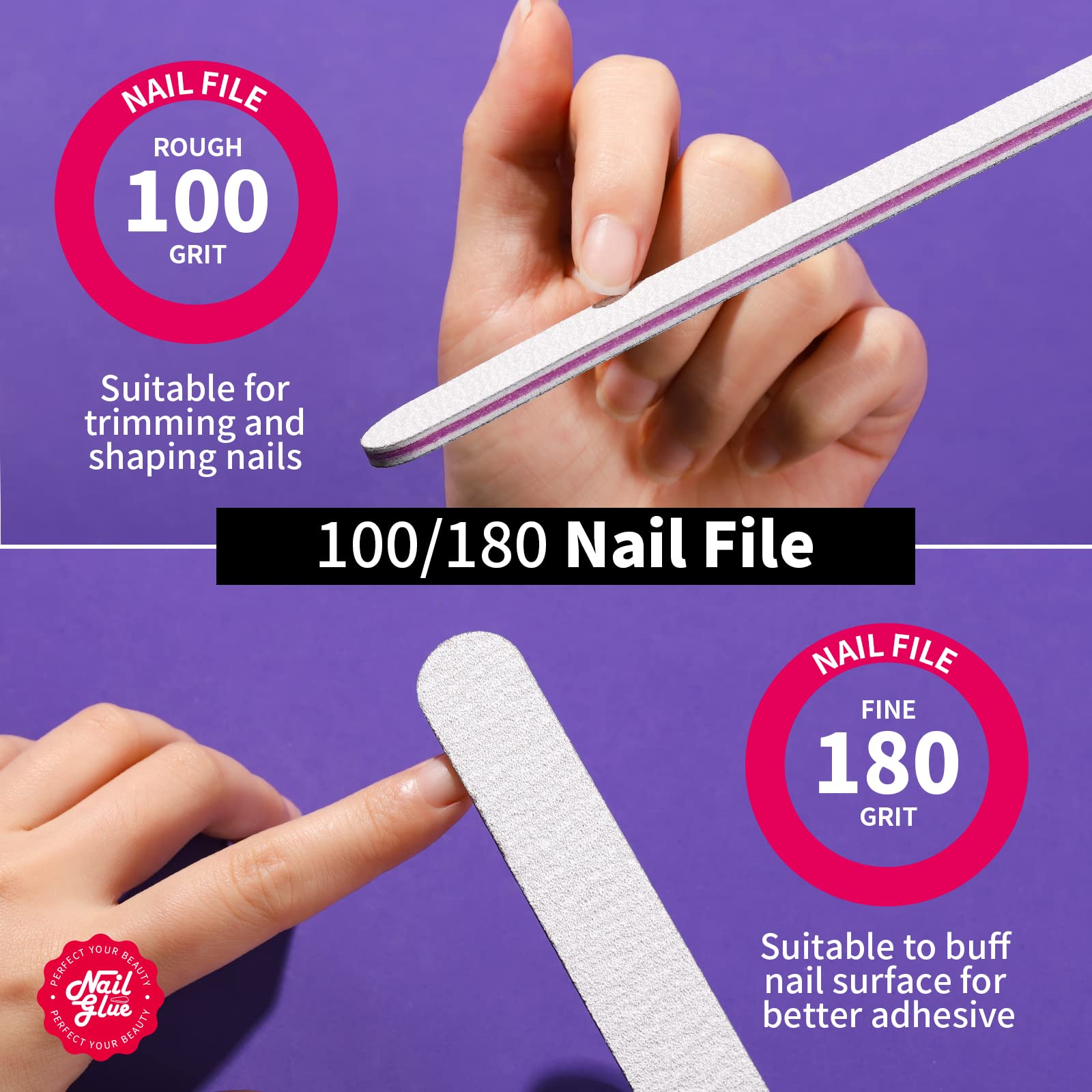 Application of Teenitor nail glue on artificial nail tip